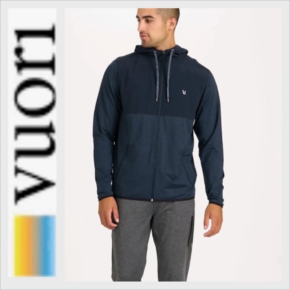 Vuori Men's Performance Jacket in Navy and Gray